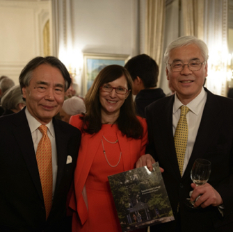 Erika White with the Ambassador Kusaka and Fuminori Kato